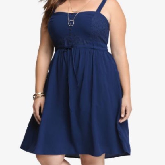 torrid Dresses & Skirts - Torrid Challis Sundress Navy W/ Pockets Size 4